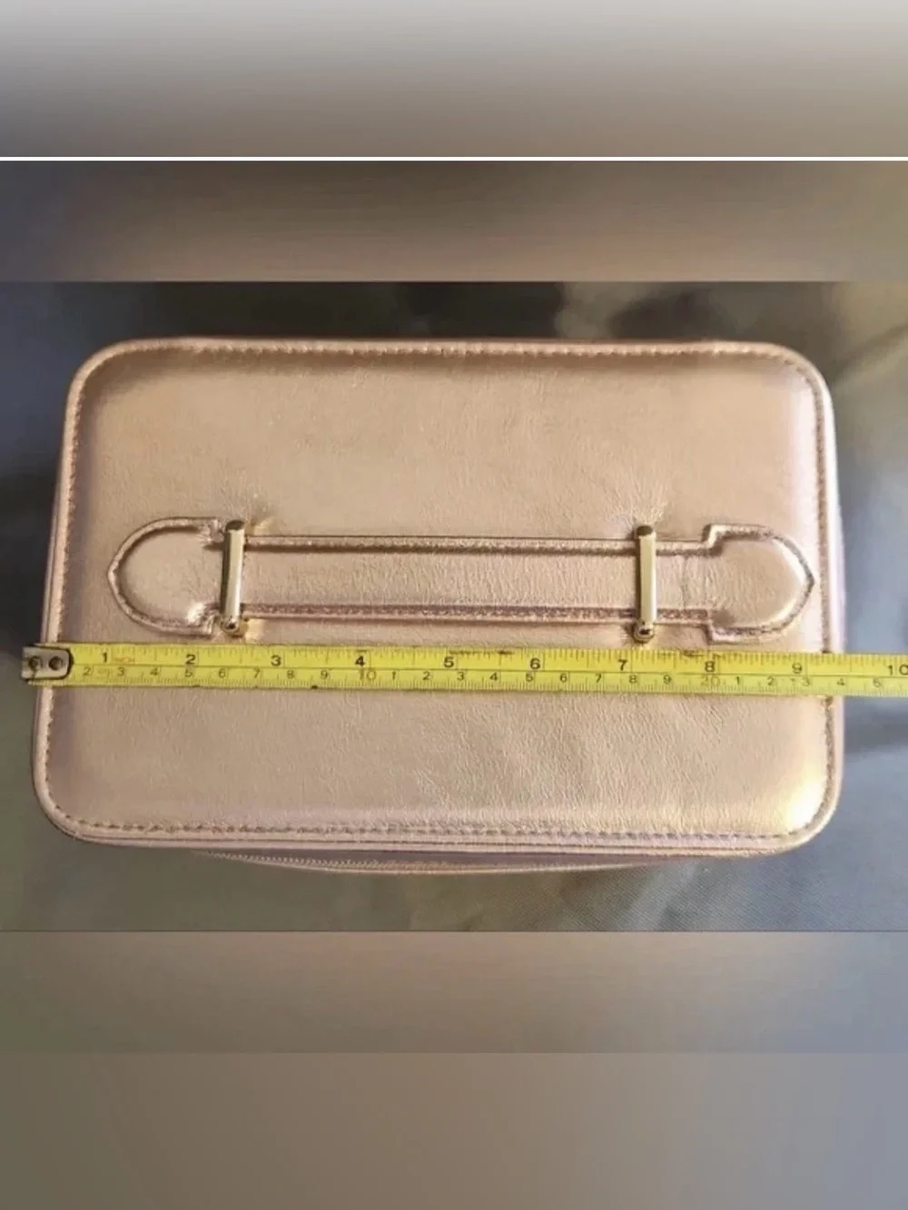 Lancôme Rose Gold Train Case Makeup Bag Large Cosmetic Travel Organizer NEW